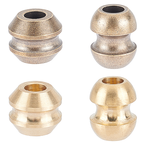 4 шт. 2 цвета 2 стиль латунные европейские бусины, бусины с большим отверстием, канавка ствола