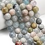 Природные Аквамарин бисер нитей, круглые, сгладить