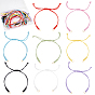24шт 8 цвета вощеный полиэстер шнур браслеты изготовление, с 304 кольцами из нержавеющей стали