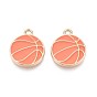 Стойки обшивки сплава эмали подвески, плоский круглый и баскетбольный мяч, без кадмия, без никеля и без свинца, золотые