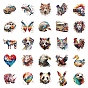50Pcs Origami Theme PVC Waterproof Sticker Labels, Self-adhesion, for Suitcase, Skateboard, Refrigerator, Helmet, Mobile Phone Shell