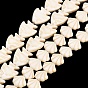 Dyed Synthetic Turquoise Beads Strands, Floral White
