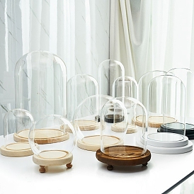 Стеклянный купол, декоративная витрина, колокол баночка террариум с деревянной основой, для подарка своими руками сохраненного цветка