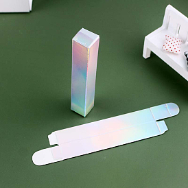 Складная бумажная коробка в лазерном стиле, коробка для упаковки губной помады, прямоугольные