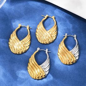 304 серьги-кольца из нержавеющей стали в полоску