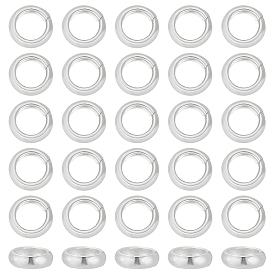 925 стерлингов серебряные шарики Spacer, диск, нет 925 штамп, с замшевой тканью из поликарбоната квадратной серебряной полировальной салфеткой