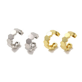Rack Plating Brass Clip-on Earrings, Long-Lasting Plated, Lead Free & Cadmium Free