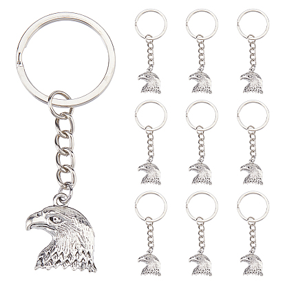 20шт. брелки из сплава в виде орла, с железными кольцами