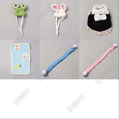 Hamster Costume Accessories, Including Acrylic Fiber Yarn Knitted Tiny Top Hats, Winter Costume, Flannel Throw Blankets, Woolen Yarn Doll Scarf