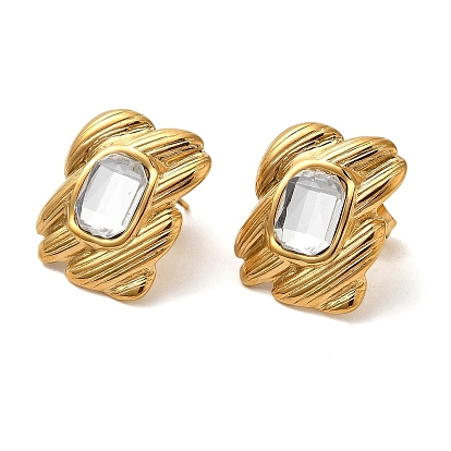 304 серьги-кольца из нержавеющей стали и страз для женщин, овальные