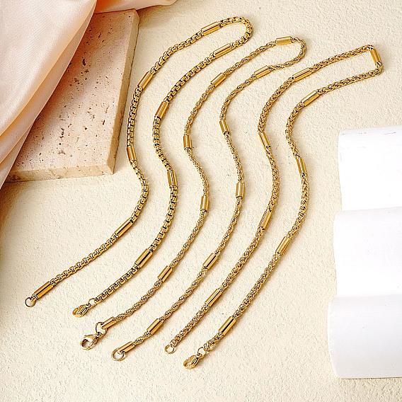 304 ожерелья из нержавеющей стали и цепочек из пшеницы для модного уличного стиля