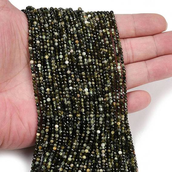 Природные пренит нитей бисера, граненые, круглые