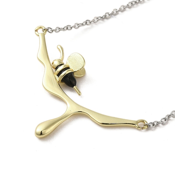Collares con colgante de esmalte de latón para mujer., abeja