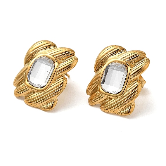 304 серьги-кольца из нержавеющей стали и страз для женщин, овальные