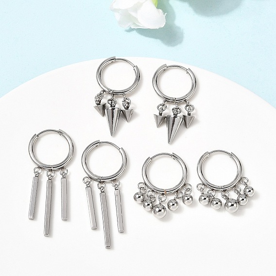 304 серьги из нержавеющей стали из люстр, с 201 кольцом из нержавеющей стали и 316 серьгами-гвоздиками из нержавеющей стали
