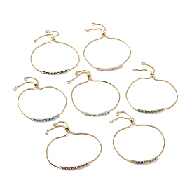 Эмалированный браслет-слайдер прямоугольной формы со звеном Evil Eye с фианитом, настоящие позолоченные латунные украшения для женщин