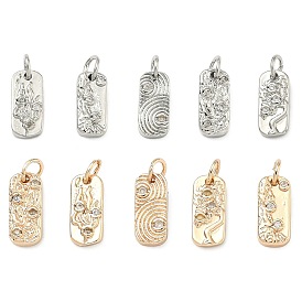 Подвески из прозрачного кубического циркония с микропаве в виде пяти элементов, выполненные в тематике пяти элементов., прямоугольник амулеты