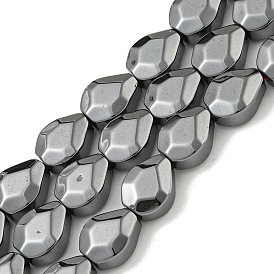 Non-magnetic Synthetic Hematite Beads Strands, Faceted, Teardrop