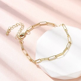 Браслет из латунных звеньев-скрепок для женщин, стойки покрытие, без свинца и без кадмия, долговечный