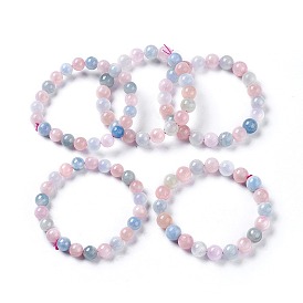 Браслеты из натурального морганита, круглые