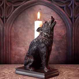 Resin Candle Holders, for Desktop Decor, Wolf