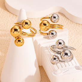 304 регулируемые манжеты из нержавеющей стали с переплетенными круглыми шариками для женщин