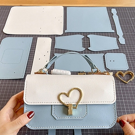 DIY Heart Crossbody Bags Set, Including PU Leather Bag Materials