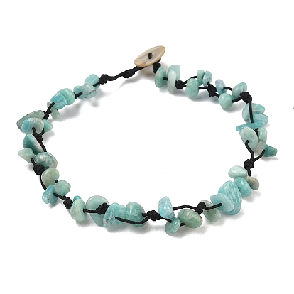 Bracelets de cheville en perles, avec boutons en coquille d'huître perlée