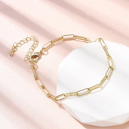 Браслет из латунных звеньев-скрепок для женщин, стойки покрытие, без свинца и без кадмия, долговечный