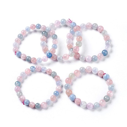 Браслеты из натурального морганита, круглые