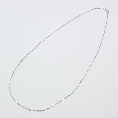 925 Sterling Silver Necklaces, with Spring Ring Clasps