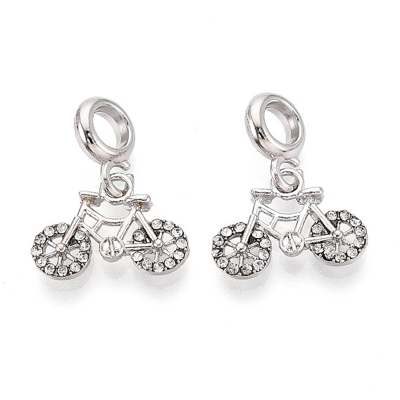 Сплав кристалл горный хрусталь европейские подвески-шармы, велосипедные подвески с большими отверстиями