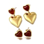 304 серьги из нержавеющей стали с красным агатом, сердце