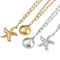 Богемный стиль 304 двухслойные ожерелья из нержавеющей стали с подвеской в форме морской звезды и ракушки для женщин