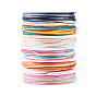 40.8m 6 cordons en polyester ciré de différentes couleurs, ronde, avec 6pcs bobines en polypropylène (pp)