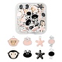 80Pcs 8 Style Spray Painted Alloy Enamel Pendants, Rabbit & Frog Shape & Monkey & Starfish Shape