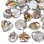 Natural White Shell Pendants, with Platinum Plated Brass Edge, Mixed Shapes