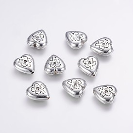 CCB Plastic Beads, Heart with Clover