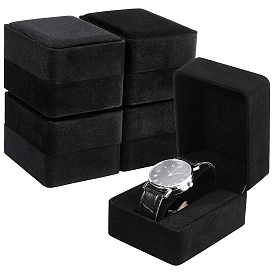 Cajas organizadoras de madera y terciopelo, joyero rectangular de cristal
