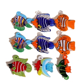 Handmade Lampwork Pendants, Fish