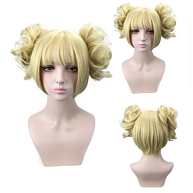 Perruques cosplay blonde lonita courte, perruques de héros synthétiques pour costume de maquillage, avec coup