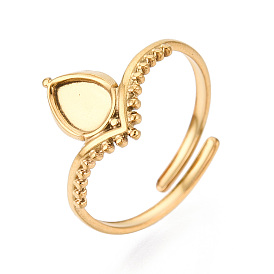 304 регулируемые кольцевые компоненты из нержавеющей стали, каплевидная оправа для чашечки кольца, ионное покрытие (ip)