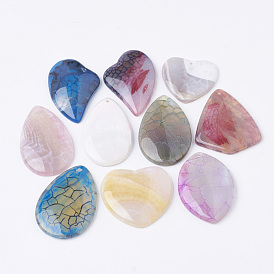 Natural Brazilian Agate Pendants, Dyed, Mixed Shapes