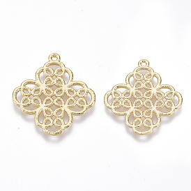 Латунные подвески, без никеля , Китайский узел, реальный 18 k позолоченный