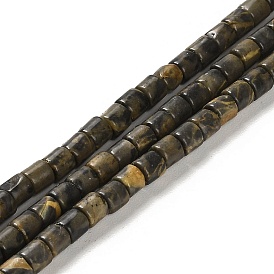 Natural Bamboo Leaf Stone Beads Strands, Column