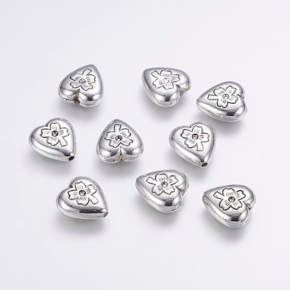 CCB Plastic Beads, Heart with Clover