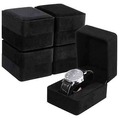 Cajas organizadoras de madera y terciopelo, joyero rectangular de cristal