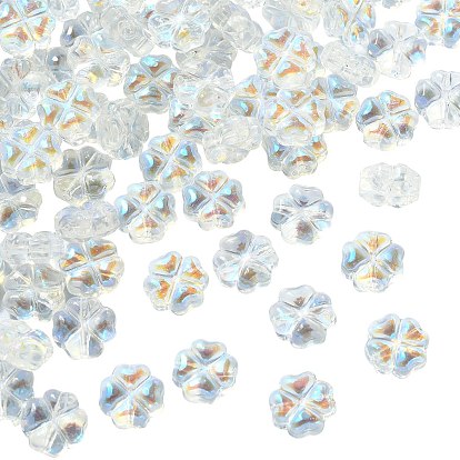 100шт прозрачные чешские стеклянные бусины, клевер