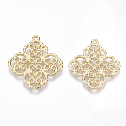 Латунные подвески, без никеля , Китайский узел, реальный 18 k позолоченный