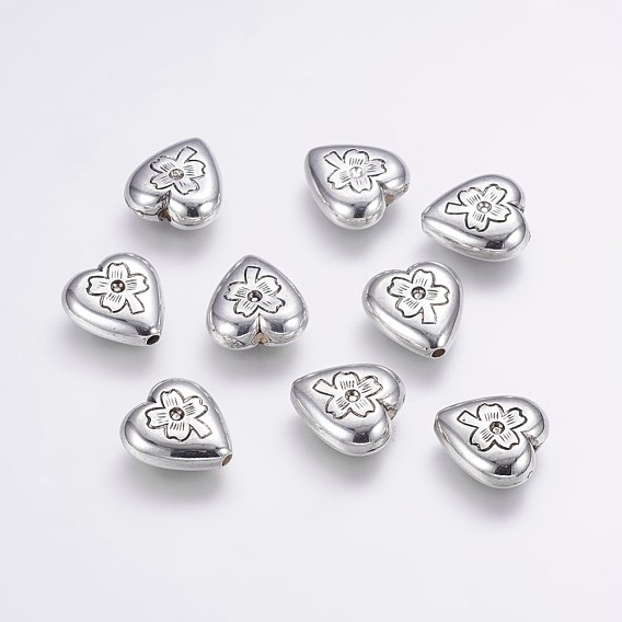 CCB Plastic Beads, Heart with Clover